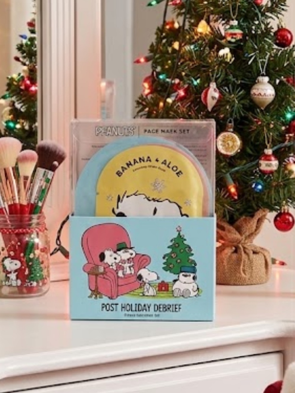 Ulta Beauty Peanuts Post Holiday Debrief Face Mask Set - Light Blue & Pink nwt